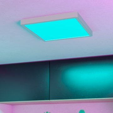 Eglo - LED RGBW ar regulējamu spilgtumu vannas istabas griestu lampa LED/13,5W/230V 2700-6500K 29,5x29,5 cm IP44 balta