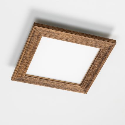 Eglo - LED RGBW regulējams virsmas panelis SALOBRENA-C WOOD LED/16W/230V 2700-6500K 34x34 cm brūns + ar tālvadības pulti