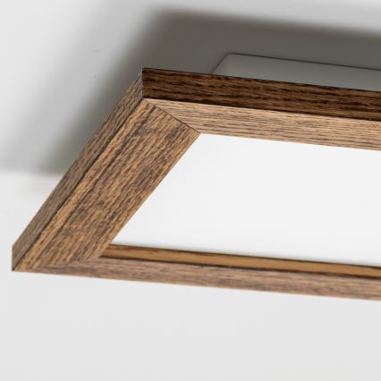 Eglo - LED RGBW regulējams virsmas panelis SALOBRENA-C WOOD LED/16W/230V 2700-6500K 34x34 cm brūns + ar tālvadības pulti