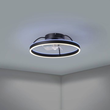 Eglo - LED RGBW Regulējams griestu ventilators LED/36W/230V 3000–6500K Ø 50 cm melns + ar tālvadības pulti