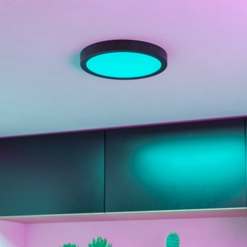 Eglo - LED RGBW regulējams vannas istabas griestu gaismeklis LED/11,2W/230V 2700-6500K Ø 21,1 cm IP44 melns