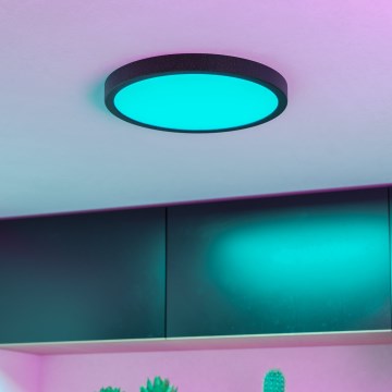 Eglo - LED RGBW regulējams vannas istabas griestu gaismeklis LED/14,3W/230V 2700-6500K Ø 27,8cm IP44 melns