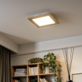 Eglo - LED RGBW regulējams virsmas panelis SALOBRENA-C WOOD LED/16W/230V 2700-6500K 34x34 cm brūns + tālvadības pults