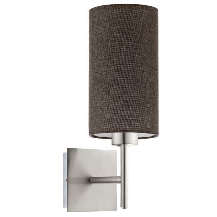 Eglo - LED sienas gaismeklis TUNJA 1xE27/60W/230V matēts hroms/brūns