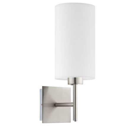 Eglo - LED Sienas lampa TUNJA 1xE27/60W/230V matēts hroms/balta