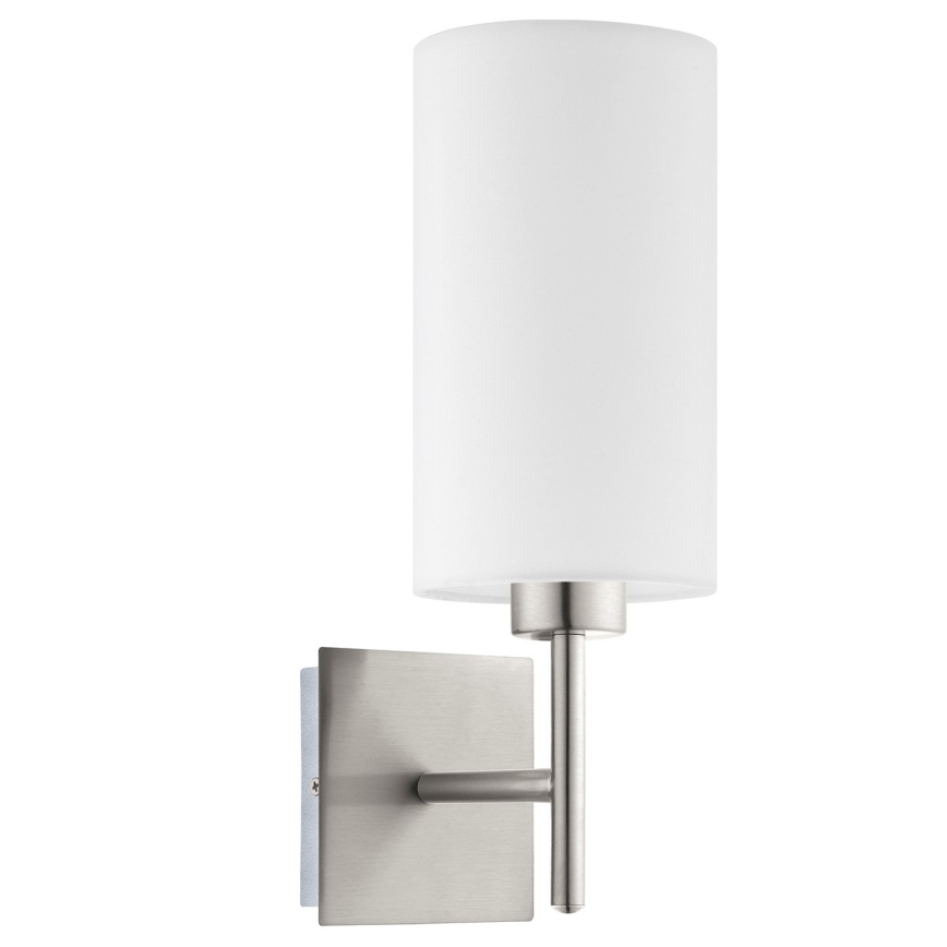 Eglo - LED Sienas lampa TUNJA 1xE27/60W/230V matēts hroms/balta