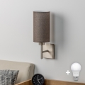 Eglo - LED Sienas lampa TUNJA 1xE27/60W/230V matēts hroms/brūna
