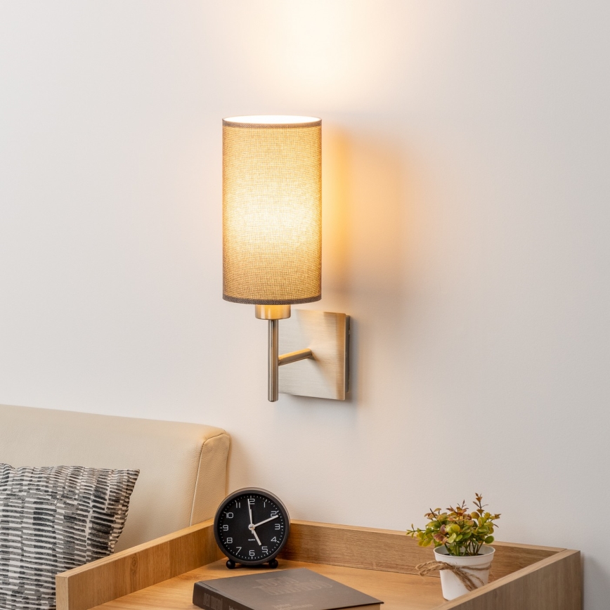 Eglo - LED Sienas lampa TUNJA 1xE27/60W/230V matēts hroms/brūna