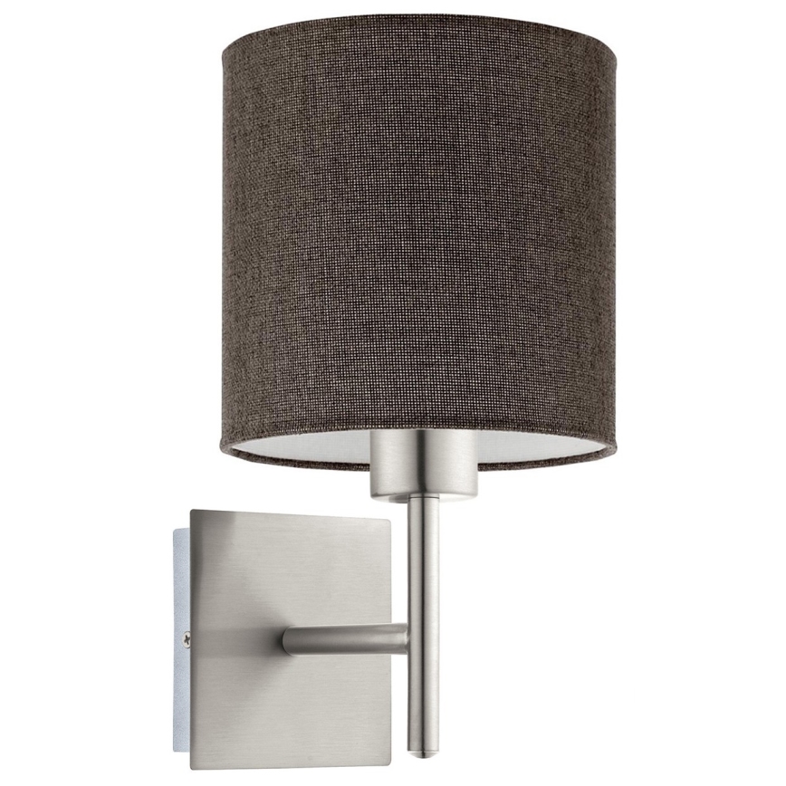 Eglo - LED Sienas lampa TUNJA 1xE27/60W/230V matēts hroms/brūna
