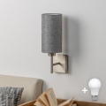 Eglo - LED Sienas lampa TUNJA 1xE27/60W/230V matēts hroms/pelēka