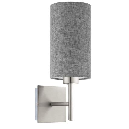 Eglo - LED Sienas lampa TUNJA 1xE27/60W/230V matēts hroms/pelēka
