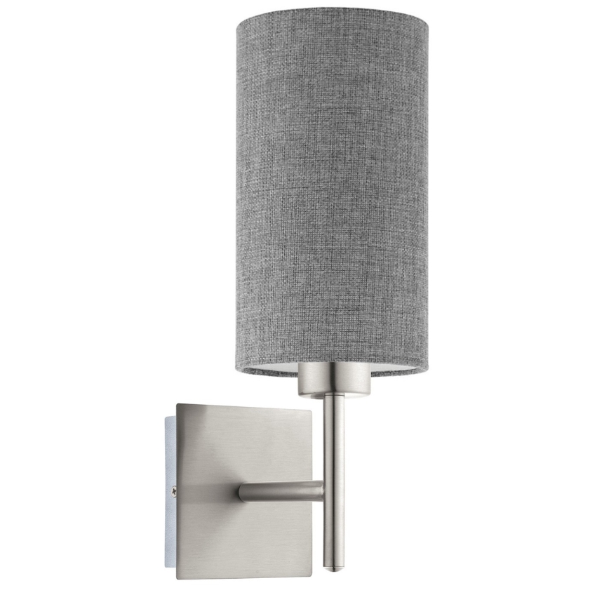 Eglo - LED Sienas lampa TUNJA 1xE27/60W/230V matēts hroms/pelēka