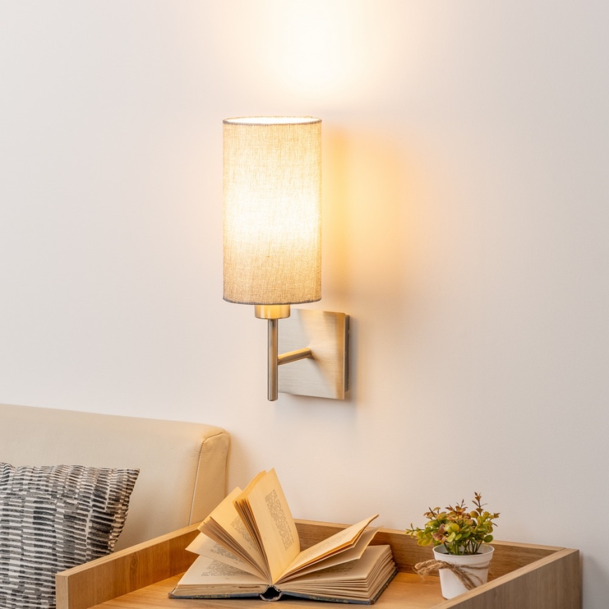 Eglo - LED Sienas lampa TUNJA 1xE27/60W/230V matēts hroms/pelēka