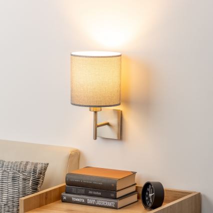 Eglo - LED Sienas lampa TUNJA 1xE27/60W/230V matēts hroms/pelēka