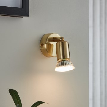 Eglo - LED Sienas starmetis 1xGU10/2,8W/230V 3000K zelta