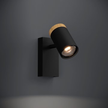 Eglo - LED Sienas starmetis 1xGU10/4,5W/230V 3000K melna/brūna