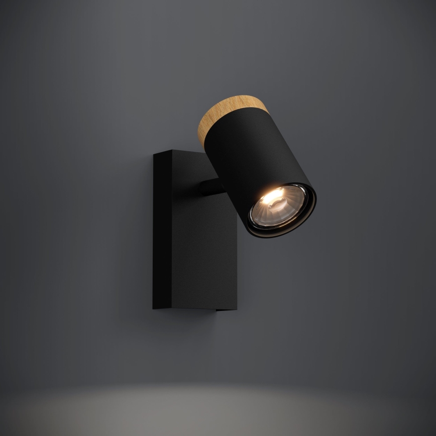 Eglo - LED Sienas starmetis 1xGU10/4,5W/230V 3000K melna/brūna