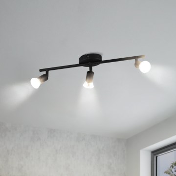 Eglo - LED Starmetis 3xGU10/2,8W/230V 3000K melna