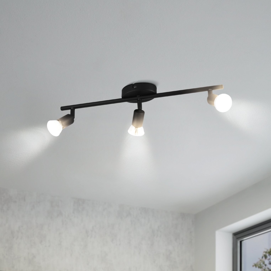 Eglo - LED Starmetis 3xGU10/2,8W/230V 3000K melna