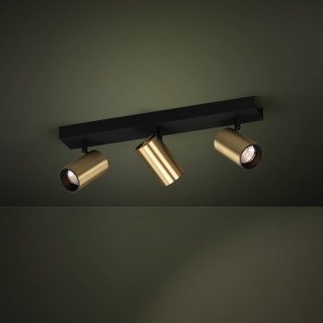 Eglo - LED Starmetis 3xGU10/4,5W/230V 3000K melna/zelta