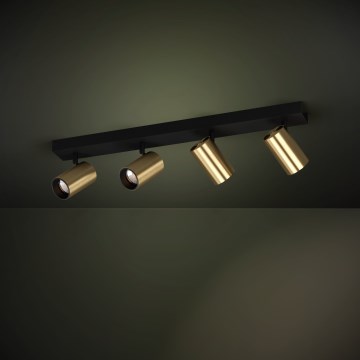 Eglo - LED Starmetis 4xGU10/4,5W/230V 3000K melna/zelta