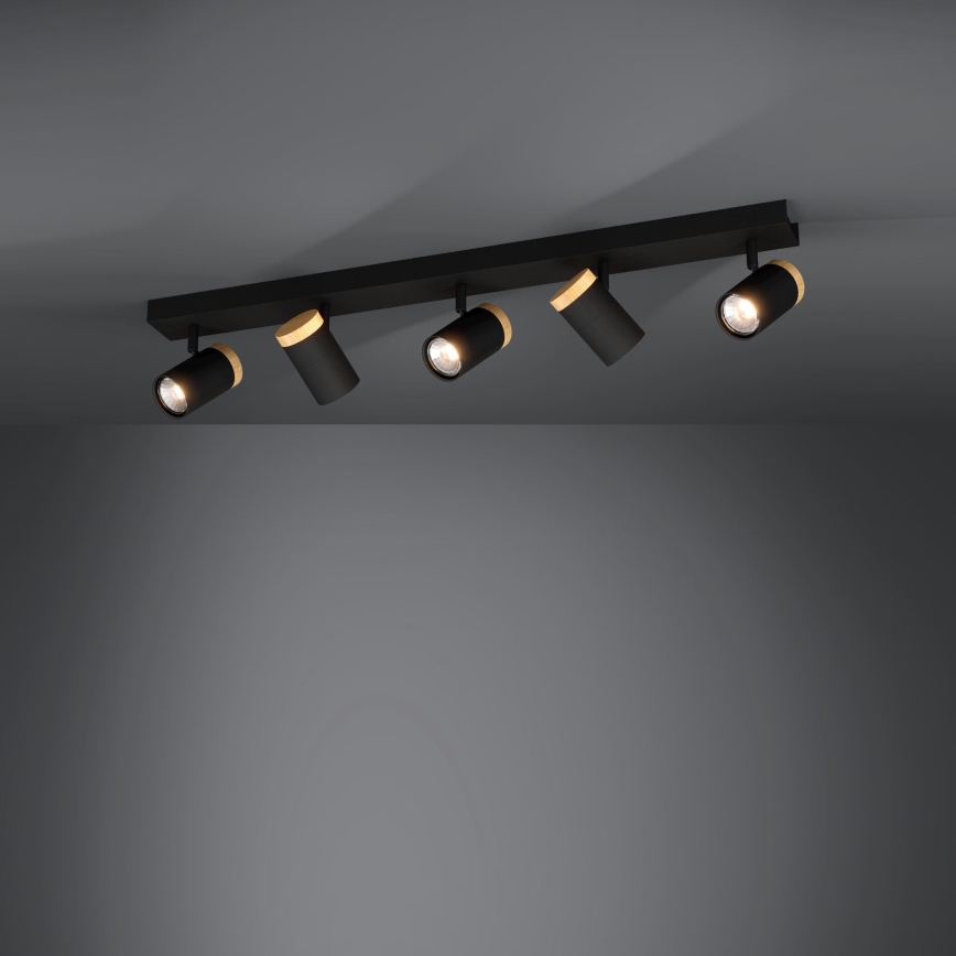 Eglo - LED Starmetis 5xGU10/4,5W/230V 3000K melna/brūna