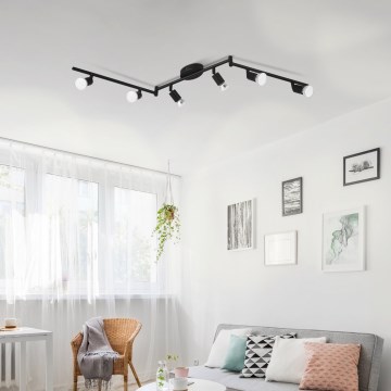 Eglo - LED Starmetis 6xGU10/2,8W/230V 3000K melna