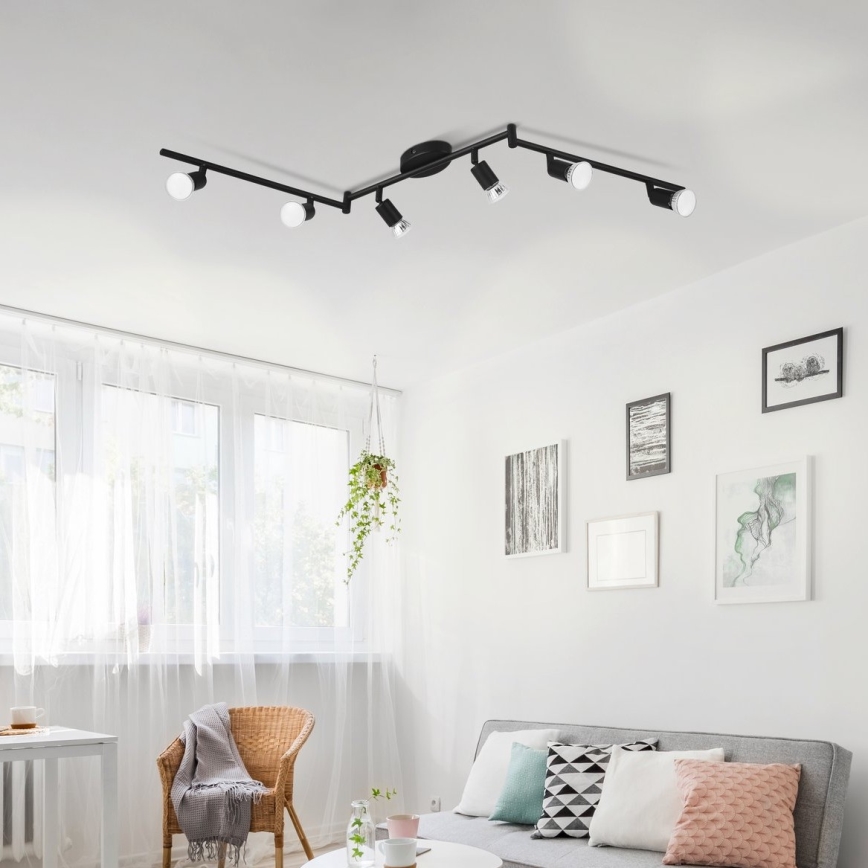 Eglo - LED Starmetis 6xGU10/2,8W/230V 3000K melna