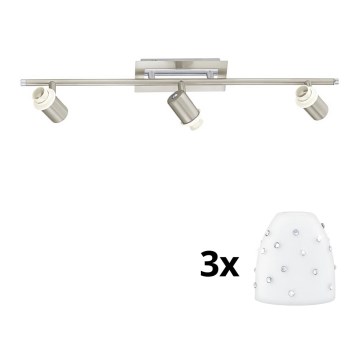 Eglo - LED Starmetis MY CHOICE 3xE14/40W/230V matēts hroms/balta