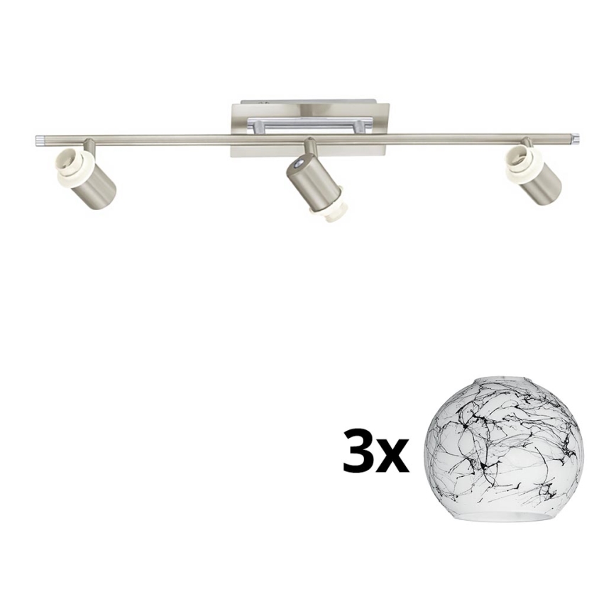 Eglo - LED Starmetis MY CHOICE 3xE14/40W/230V matēts hroms/balta/melna