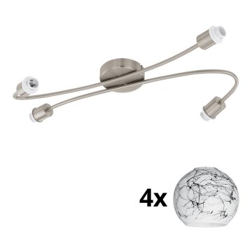 Eglo - LED Starmetis MY CHOICE 4xE14/4W/230V matēts hroms/balta/melna