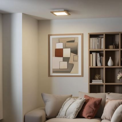 Eglo - LED Virsapmetuma panelis SALOBRENA-RW WOOD LED/17W/230V 2700/4000K 30x30 cm brūna