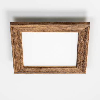 Eglo - LED Virsapmetuma panelis SALOBRENA-RW WOOD LED/17W/230V 2700/4000K 34x34 cm brūna