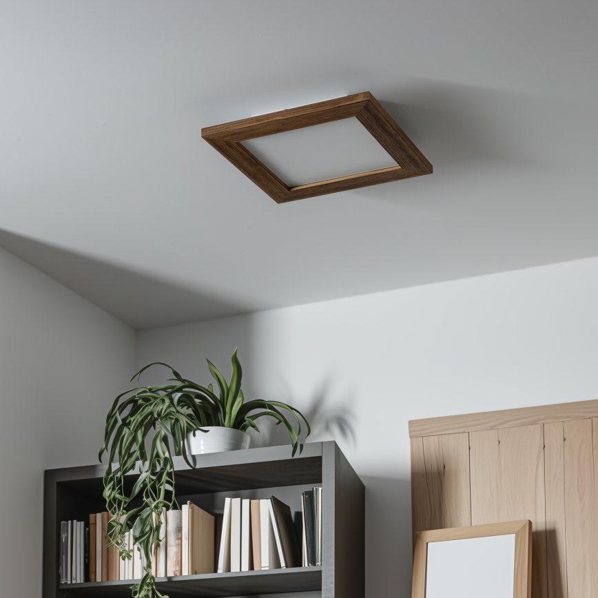 Eglo - LED Virsapmetuma panelis SALOBRENA-RW WOOD LED/17W/230V 2700/4000K 34x34 cm brūna