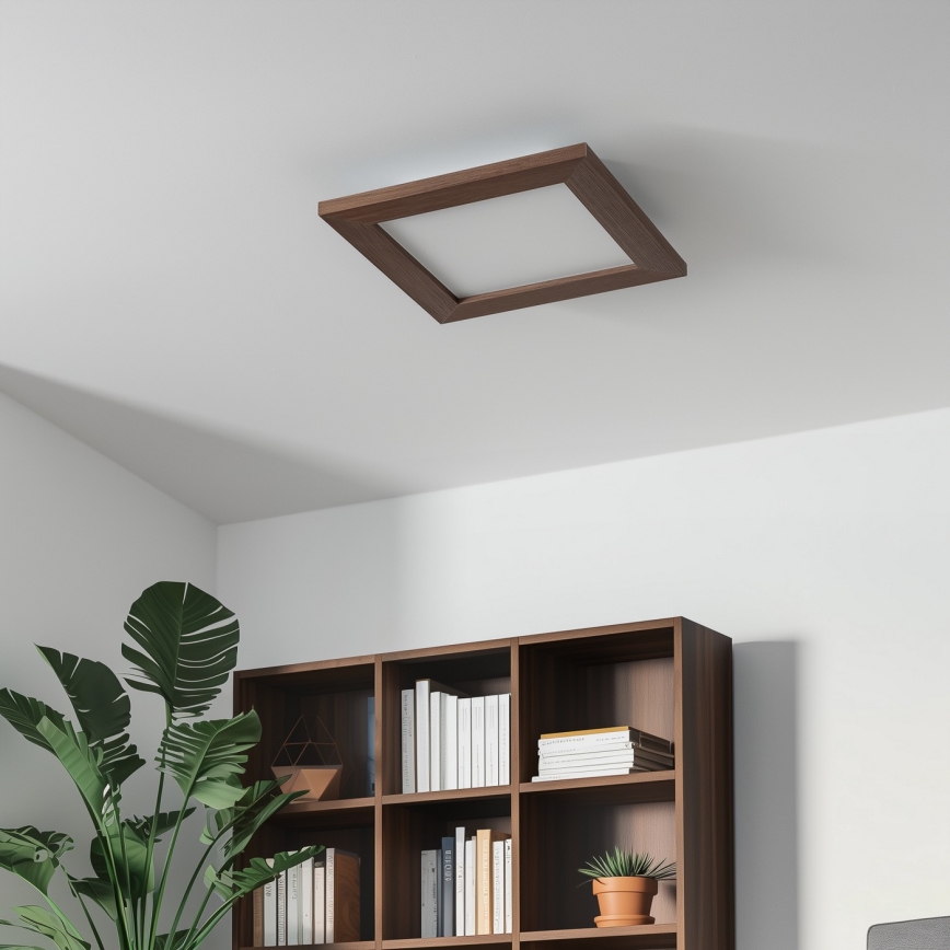Eglo - LED Virsapmetuma panelis SALOBRENA-RW WOOD LED/17W/230V 2700/4000K 34x34 cm tumši brūna