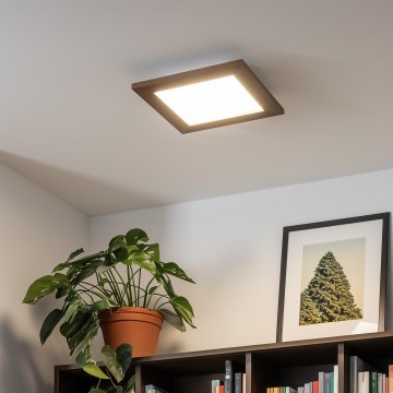Eglo - LED Virsapmetuma panelis SALOBRENA-RW WOOD LED/17W/230V 2700/4000K 34x34 cm tumši brūna