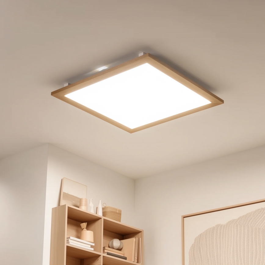 Eglo - LED virsmas panelis SALOBRENA WOOD LED/31W/230V 64x64 cm brūns