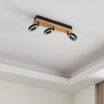 Eglo - LED virziena gaismeklis 3xLED/4,2W/230V melns/brūns