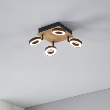 Eglo - LED virziena gaismeklis 4xLED/4,2W/230V melns/brūns