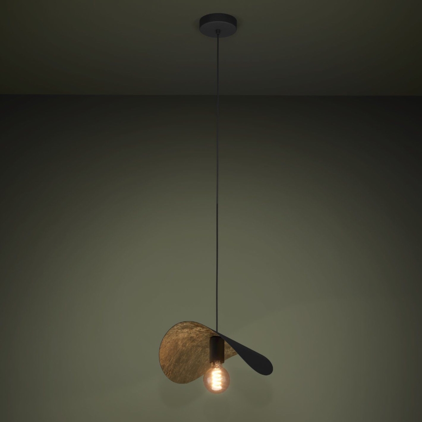 Eglo - Lustra ar auklu 1xE27/40W/230V 41 cm melna/zelta