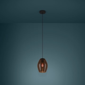 Eglo - Lustra ar auklu 1xE27/40W/230V brūna