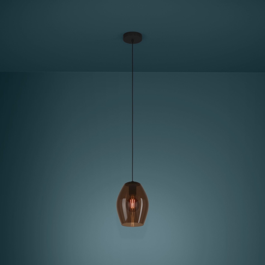 Eglo - Lustra ar auklu 1xE27/40W/230V brūna