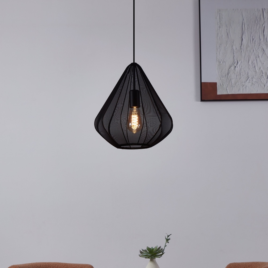 Eglo - Lustra ar auklu 1xE27/40W/230V d. 33,5 cm melna