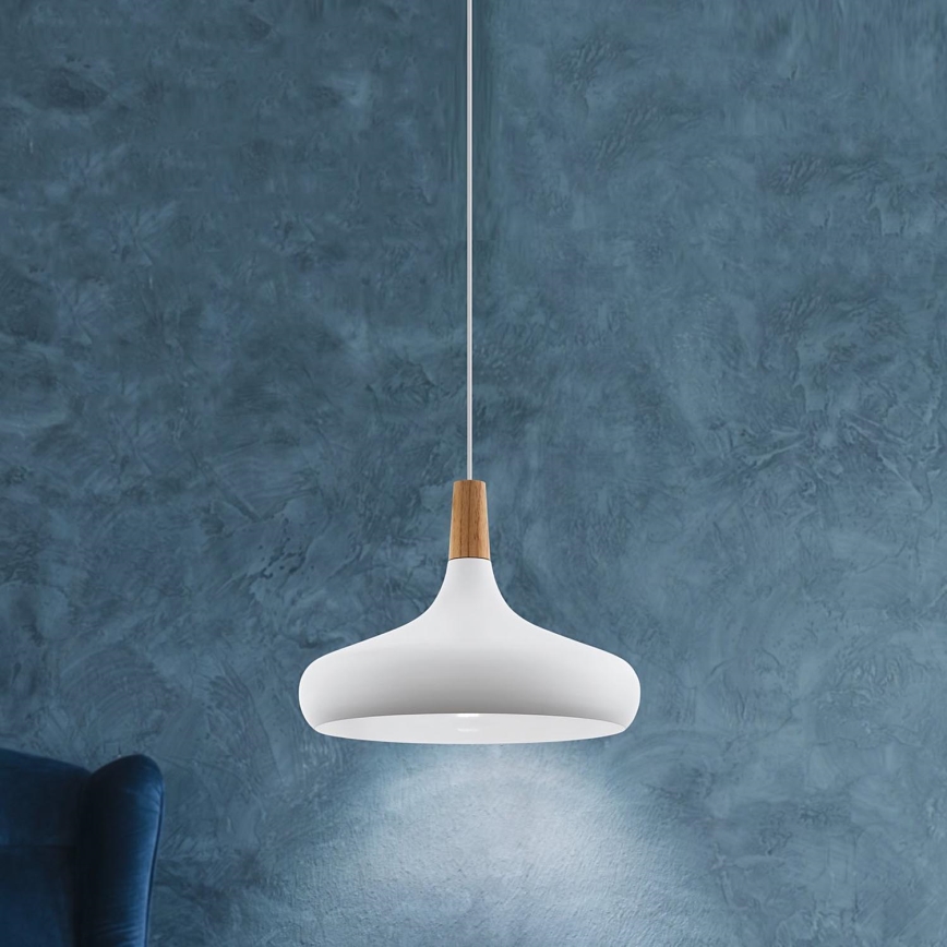 Eglo - Lustra ar auklu 1xE27/40W/230V d. 40 cm balta - FSC sertificēts