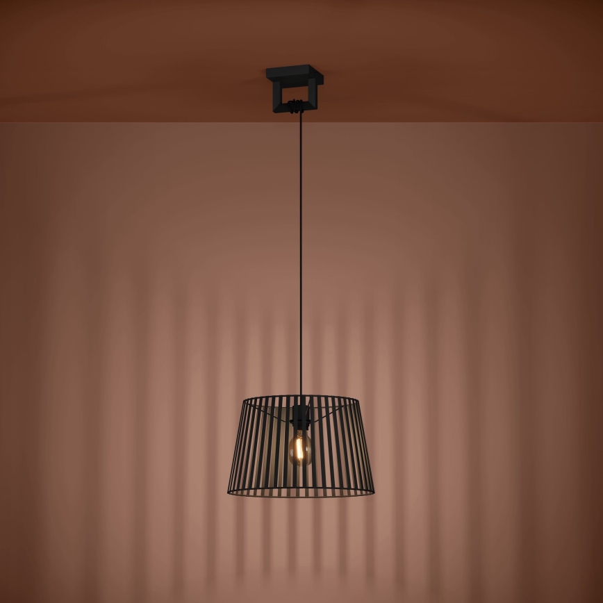 Eglo - Lustra ar auklu 1xE27/40W/230V melna