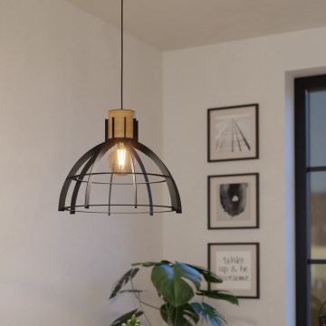 Eglo - Lustra ar auklu 1xE27/40W/230V melna