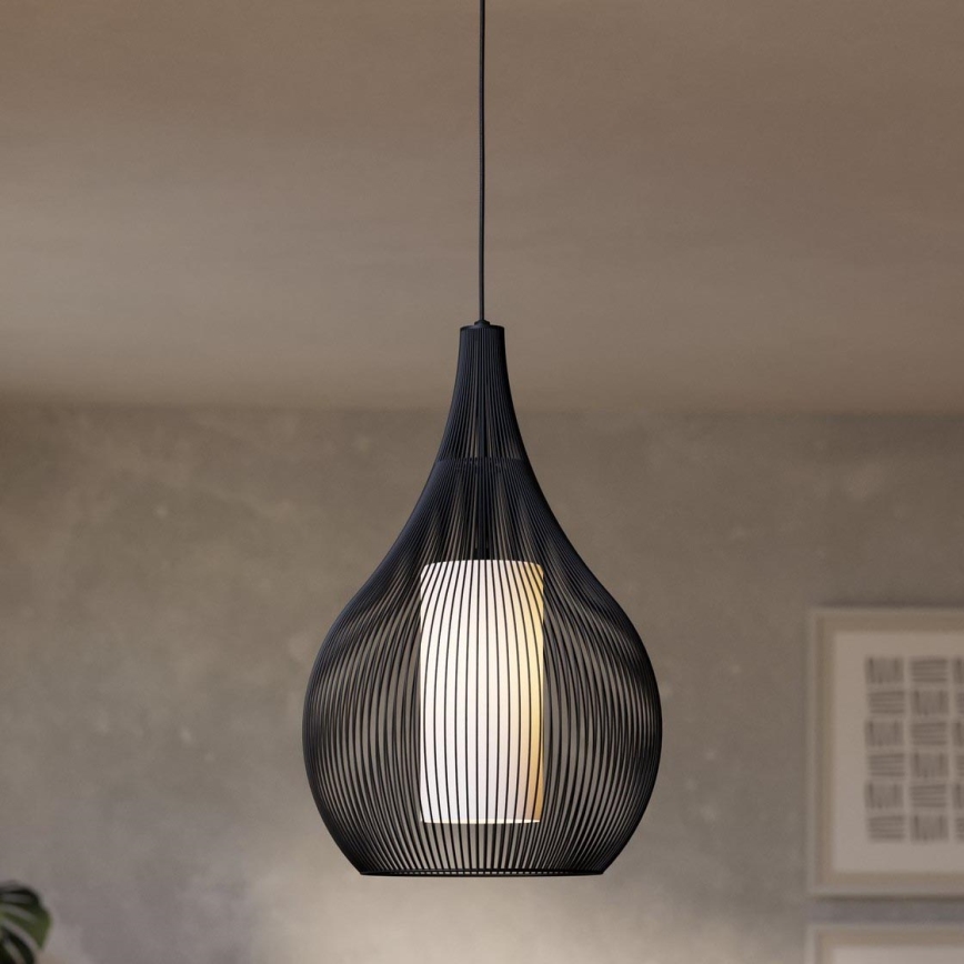 Eglo - Lustra ar auklu 1xE27/40W/230V melna