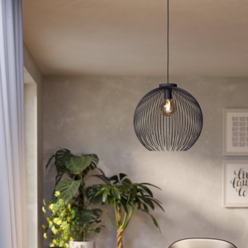 Eglo - Lustra ar auklu 1xE27/40W/230V melna