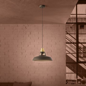 Eglo - Lustra ar auklu 1xE27/40W/230V melna/zelta