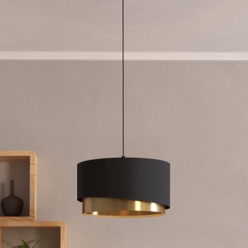 Eglo - Lustra ar auklu 1xE27/40W/230V melna/zelta